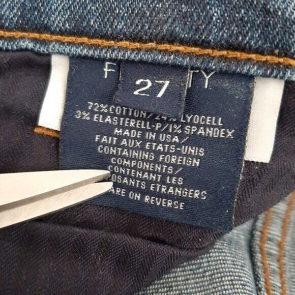 FIDELITY DENIM Taylor Straight Crop Jeans in Victorian Blue Sz 27 - Picture 9 of 10